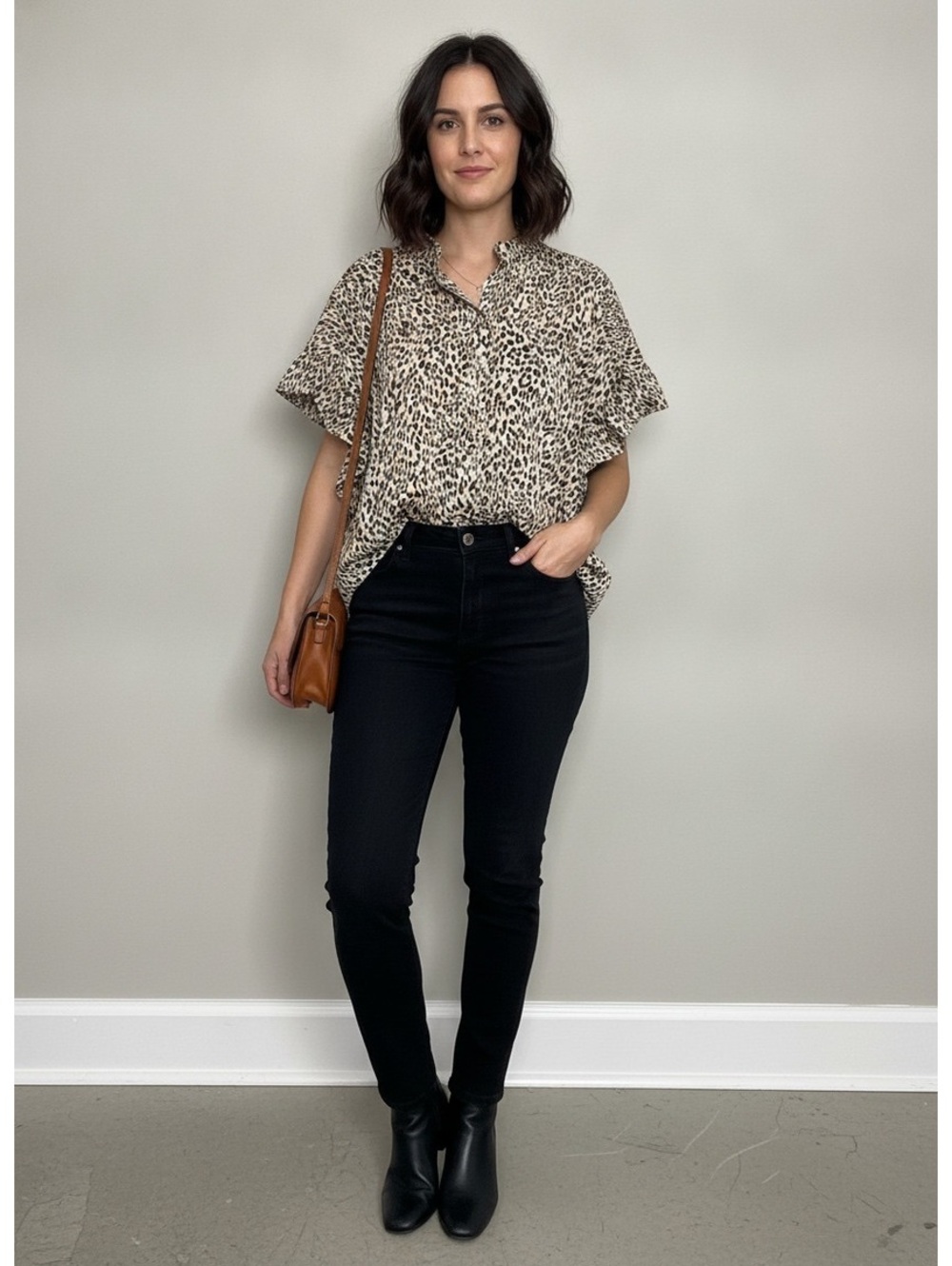 Bibi Animal Print Blouse L
